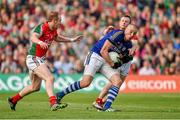 30 August 2014; Kieran Donaghy, Kerry, in action against Colm Boyle, right, and Tom Cunniffe, Mayo. GAA Football All Ireland Senior Championship, Semi-Final Replay, Kerry v Mayo, Gaelic Grounds, Limerick. Picture credit: Barry Cregg / SPORTSFILE