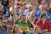 30 August 2014; A Kerry supporters celebrates after James O'Donoghue takes a successful penalty kick. GAA Football All Ireland Senior Championship, Semi-Final Replay, Kerry v Mayo, Gaelic Grounds, Limerick. Picture credit: Barry Cregg / SPORTSFILE