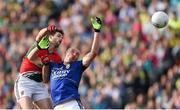 30 August 2014; Kieran Donaghy, Kerry, in action against Ger Cafferkey, Mayo. GAA Football All Ireland Senior Championship, Semi-Final Replay, Kerry v Mayo. Gaelic Grounds, Limerick. Picture credit: Stephen McCarthy / SPORTSFILE