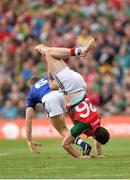30 August 2014; Peter Crowley, Kerry, in action against Lee Keegan, Mayo. GAA Football All Ireland Senior Championship, Semi-Final Replay, Kerry v Mayo. Gaelic Grounds, Limerick. Picture credit: Stephen McCarthy / SPORTSFILE