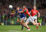 30 August 2014; James O'Donoghue, Kerry, in action against Keith Higgins, Mayo. GAA Football All Ireland Senior Championship, Semi-Final Replay, Kerry v Mayo. Gaelic Grounds, Limerick. Picture credit: Diarmuid Greene / SPORTSFILE
