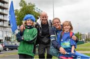 30 August 2014; Leinster supporters Callan, Vincent, Anne and Evie, from Kingswood, Co. Dublin, ahead of the game. Pre-Season Friendly, Leinster v Ulster. Tallaght Stadium, Tallaght, Co. Dublin. Picture credit: Ramsey Cardy / SPORTSFILE
