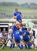 30 August 2014; Josh van der Flier, Leinster, takes the ball in the lineout against Ulster. Pre-Season Friendly, Leinster v Ulster. Tallaght Stadium, Tallaght, Co. Dublin. Picture credit: Matt Browne / SPORTSFILE