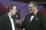 24 November 2006; Alan Dillon, of Mayo, is interviewed by Ger Canning, of RTE, at the 2006 Vodafone GAA All-Star Awards. Citywest Hotel, Dublin. Picture credit: Brendan Moran / SPORTSFILE