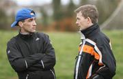 26 November 2006; Mark Carroll, left, in conversation with Brendan Hackett, CEO of Athletics Ireland, at the AAI National Inter Counties Cross Country Championship. Dungarvan, Co.Waterford. Picture credit: Tomas Greally / SPORTSFILE