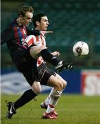 3 December 2006; Stephen Quigley, St Patrick's Athletic, in action against Mark Farren, Derry City. FAI Carlsberg Senior Challenge Cup Final, Derry City v St Patrick's Athletic, Lansdowne Road, Dublin. Picture credit: David Maher / SPORTSFILE