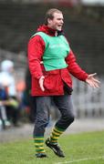 3 December 2006; The Greencastle manager and former Tyrone captain Sean Teague issues out instructions. Ulster Club Junior Football Championship Final, Greencastle v Naomh Brid, Casement Park, Belfast, Co. Antrim. Picture credit: Oliver McVeigh / SPORTSFILE