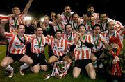 3 December 2006; Derry City players celebrate at the end of the game. FAI Carlsberg Senior Challenge Cup Final, Derry City v St Patrick's Athletic, Lansdowne Road, Dublin. Picture credit: David Maher / SPORTSFILE