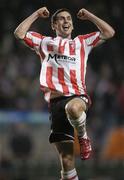 3 December 2006; Derry City's Mark Farren celebrates after the final whistle. FAI Carlsberg Senior Challenge Cup Final, Derry City v St Patrick's Athletic, Lansdowne Road, Dublin. Picture credit: Brian Lawless / SPORTSFILE
