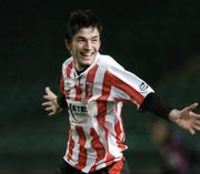 3 December 2006; Derry City's Killian Brennan celebrates at the end of the game. FAI Carlsberg Senior Challenge Cup Final, Derry City v St Patrick's Athletic, Lansdowne Road, Dublin. Picture credit: David Maher / SPORTSFILE