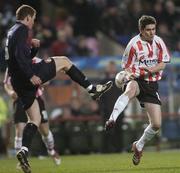 3 December 2006; Gareth McGlynn, Derry City, in action against Colm Foley, St Patrick's Athletic. FAI Carlsberg Senior Challenge Cup Final, Derry City v St Patrick's Athletic, Lansdowne Road, Dublin. Picture credit: Brian Lawless / SPORTSFILE