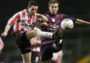 3 December 2006; Eddie McCallion, Derry City, in action against Sean O'Connor, St Patrick's Athletic. FAI Carlsberg Senior Challenge Cup Final, Derry City v St Patrick's Athletic, Lansdowne Road, Dublin. Picture credit: Brian Lawless / SPORTSFILE