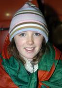 2 December 2006; Rebecca Mills, from Belmullet, shows her support before the match. Women's FAI Senior Cup Final, UCD v Mayo League, Richmond Park, Dublin. Picture credit: Damien Eagers / SPORTSFILE