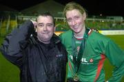 2 December 2006; Mayo League coach Aiden Flately celebrates with Cora Staunton after the final whistle. Women's FAI Senior Cup Final, UCD v Mayo League, Richmond Park, Dublin. Picture credit: Damien Eagers / SPORTSFILE