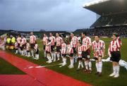 3 December 2006; The Derry City team line up before the match. FAI Carlsberg Senior Challenge Cup Final, Derry City v St Patrick's Athletic, Lansdowne Road, Dublin. Picture credit: Brian Lawless / SPORTSFILE