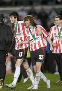 3 December 2006; Derry City's Killian Brennan, left, and Patrick McCourt celebrate after the match. FAI Carlsberg Senior Challenge Cup Final, Derry City v St Patrick's Athletic, Lansdowne Road, Dublin. Picture credit: Brian Lawless / SPORTSFILE