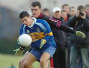 6 December 2006; Brian Downes, St. Pat's Drumcondra, in action against Shane Mulligan, Belfast Institute/GSND. Higher Education Division 2 Football League Final, St. Pat's Drumcondra v Belfast Institute/GSND, Dundalk Institute of Technology, Dundalk, Co. Louth. Picture credit: Damien Eagers / SPORTSFILE