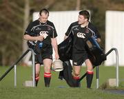 6 December 2006; Simon Best and Bryan Young at Ulster rugby squad training. Newforge Country Club, Belfast, Co. Antrim. Picture credit: Oliver McVeigh / SPORTSFILE