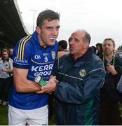 30 August 2014; David Moran, Kerry, is congratulated by supporters after the game. GAA Football All Ireland Senior Championship, Semi-Final Replay, Kerry v Mayo, Gaelic Grounds, Limerick. Picture credit: Barry Cregg / SPORTSFILE