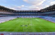 30 August 2014; Croke Park groundstaff prepare the pitch after the Croke Park Classic College American Football game . GAA Football All Ireland Senior Championship, Semi-Final, Dublin v Donegal, Croke Park, Dublin. Picture credit: Brendan Moran / SPORTSFILE