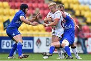 30 August 2014; Stuart Olding, Ulster, is tackled by Bryan Byrne, supported by Sean O'Brien, Leinster. Pre-Season Friendly, Leinster v Ulster. Tallaght Stadium, Tallaght, Co. Dublin. Picture credit: Ramsey Cardy / SPORTSFILE