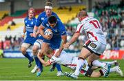 30 August 2014; Cian Kelleher, Leinster, is tackled by Michael Heaney, Ulster. Pre-Season Friendly, Leinster v Ulster. Tallaght Stadium, Tallaght, Co. Dublin. Picture credit: Ramsey Cardy / SPORTSFILE