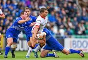 30 August 2014; Michael Allen, Ulster, is tackled by Shane Jennings, Leinster. Pre-Season Friendly, Leinster v Ulster. Tallaght Stadium, Tallaght, Co. Dublin. Picture credit: Ramsey Cardy / SPORTSFILE