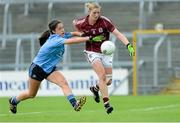 30 August 2014; Annette Clarke, Galway, in action against Molly Lamb, Dublin. TG4 All-Ireland Ladies Football Senior Championship, Semi-Final, Dublin v Galway, Cusack Park, Mullingar, Co. Westmeath. Picture credit: Oliver McVeigh / SPORTSFILE