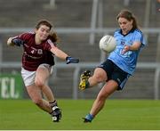 30 August 2014; Nolle Healy, Dublin, in action against Orla Dixon, Galway. TG4 All-Ireland Ladies Football Senior Championship, Semi-Final, Dublin v Galway, Cusack Park, Mullingar, Co. Westmeath. Picture credit: Oliver McVeigh / SPORTSFILE