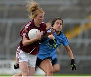 30 August 2014; Louse Ward, Galway, in action against Molly Lamb, Dublin. TG4 All-Ireland Ladies Football Senior Championship, Semi-Final, Dublin v Galway, Cusack Park, Mullingar, Co. Westmeath. Picture credit: Oliver McVeigh / SPORTSFILE