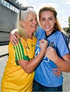 31 August 2014; Donegal supporter Noreen Farrell with her daughter, Nicola, supporting Dublin, from Trim, Co.Meath, before the game. GAA Football All Ireland Senior Championship Semi-Final, Dublin v Donegal, Croke Park, Dublin. Picture credit: David Maher / SPORTSFILE