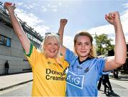 31 August 2014; Donegal supporter Noreen Farrell with her daughter, Nicola, supporting Dublin, from Trim, Co.Meath, before the game. GAA Football All Ireland Senior Championship Semi-Final, Dublin v Donegal, Croke Park, Dublin. Picture credit: David Maher / SPORTSFILE