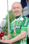 30 August 2014; Ireland's Mark Rohan celebrates with his Bronze Medal after finishing third in the Men's H2 Time Trial with a time of 31:16.53. 2014 UCI Paracyling World Road Championships, Greenville, South Carolina, USA. Picture credit: Jean Baptiste Benavent / SPORTSFILE