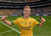 31 August 2014; Donegal's Niall Harley celebrates after the game. Electric Ireland GAA Football All-Ireland Minor Championship, Semi-Final, Dublin v Donegal, Croke Park, Dublin. Picture credit: Stephen McCarthy / SPORTSFILE