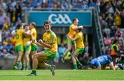 31 August 2014; Donegal's Ethan O'Donnell celebrates at the final whistle. Electric Ireland GAA Football All-Ireland Minor Championship, Semi-Final, Dublin v Donegal, Croke Park, Dublin. Picture credit: Ramsey Cardy / SPORTSFILE