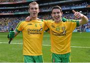 31 August 2014; Donegal's Stephen McMenamin, left, and Conor Doherty, celebrate after the match. Electric Ireland GAA Football All-Ireland Minor Championship, Semi-Final, Dublin v Donegal, Croke Park, Dublin. Picture credit: Ramsey Cardy / SPORTSFILE