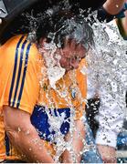 31 August 2014; RTE's Marty Morrissey partakes in the Ice Bucket Challenge during half time. GAA Football All Ireland Senior Championship, Semi-Final, Dublin v Donegal, Croke Park, Dublin. Picture credit: Ramsey Cardy / SPORTSFILE