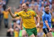 31 August 2014; Colm McFadden, Donegal, celebrates after scoring his side's third goal of the game. GAA Football All Ireland Senior Championship, Semi-Final, Dublin v Donegal, Croke Park, Dublin. Picture credit: Brendan Moran / SPORTSFILE