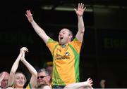 31 August 2014; A Donegal supporter celebrates after the game. GAA Football All Ireland Senior Championship Semi-Final, Dublin v Donegal, Croke Park, Dublin. Picture credit: Brendan Moran / SPORTSFILE