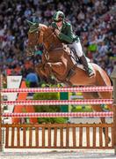 31 August 2014; Sam Watson on Horseware Bushman jumps clear at the 9th having stopped earlier during the Jumping phase. Team Ireland Eventers became the first Irish athletes to secure a place in the 2016 Olympic Games to be held in Rio de Janeiro. 2014 Alltech FEI World Equestrian Games, Caen, France. Picture credit: Ray McManus / SPORTSFILE