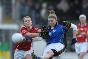 3 December 2006; Katie Slattery, Naomh Mearnog / St Sylvesters, in action against Jenny Duffy, Inch Rovers. Vhi Healthcare All-Ireland Ladies Intermediate Club Championship Final, Inch Rovers v Naomh Mearnog / St Sylvesters, Nolan Park, Kilkenny. Picture credit: Ray Lohan / SPORTSFILE