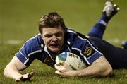 9 December 2006; Brian O'Driscoll, Leinster, scores his third and his side's fourth try against Agen. Heineken Cup 2006-2007, Pool 2, Round 3, Leinster v Agen, Lansdowne Road, Dublin. Picture credit: Brendan Moran / SPORTSFILE