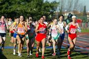 10 December 2006; The eventual winner Binnaz Uslu, 293, Turkey, leading second placed Fionnuala Britton, 131, Ireland, during the SPAR European Cross Country Athletics Championsips. San Giorgio Do Ligiano in Milan, Italy. Picture credit: Mark Shearman / SPORTSFILE