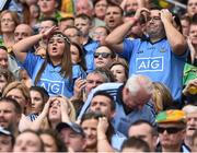 31 August 2014; Dublin supporters react during the game. GAA Football All Ireland Senior Championship Semi-Final, Dublin v Donegal, Croke Park, Dublin. Picture credit: David Maher / SPORTSFILE