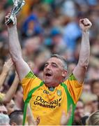 31 August 2014; A Donegal supporter cheers on his side during the game. GAA Football All Ireland Senior Championship Semi-Final, Dublin v Donegal, Croke Park, Dublin. Picture credit: Brendan Moran / SPORTSFILE