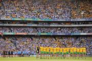31 August 2014; The Donegal team before the start of the game. GAA Football All Ireland Senior Championship, Semi-Final, Dublin v Donegal, Croke Park, Dublin. Picture credit: Tomás Greally / SPORTSFILE