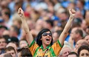 31 August 2014; A Donegal supporter celebrates after Ryan McHugh scored his side's first goal. GAA Football All Ireland Senior Championship Semi-Final, Dublin v Donegal, Croke Park, Dublin. Picture credit: Stephen McCarthy / SPORTSFILE