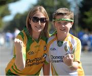31 August 2014; Josie and Ois’n, aged 11, McDonnell, from Ballyshannon, Co. Donegal, on their way to the game. GAA Football All Ireland Senior Championship Semi-Final, Dublin v Donegal, Croke Park, Dublin. Picture credit: Dáire Brennan / SPORTSFILE