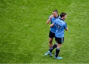 31 August 2014; Alan Brogan, left, and Paddy Andrews, Dublin, console eachother after the game. GAA Football All Ireland Senior Championship, Semi-Final, Dublin v Donegal, Croke Park, Dublin. Picture credit: Dáire Brennan / SPORTSFILE