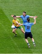 31 August 2014; Paddy McGrath, Donegal, in action against Philip McMahon, left, and Michael Darragh Macauley, Dublin. GAA Football All Ireland Senior Championship, Semi-Final, Dublin v Donegal, Croke Park, Dublin. Picture credit: Dáire Brennan / SPORTSFILE